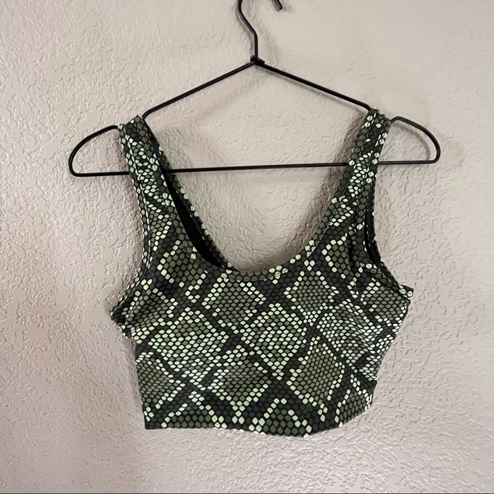 Balance Athletica Green Python Sports Bra SZ small
